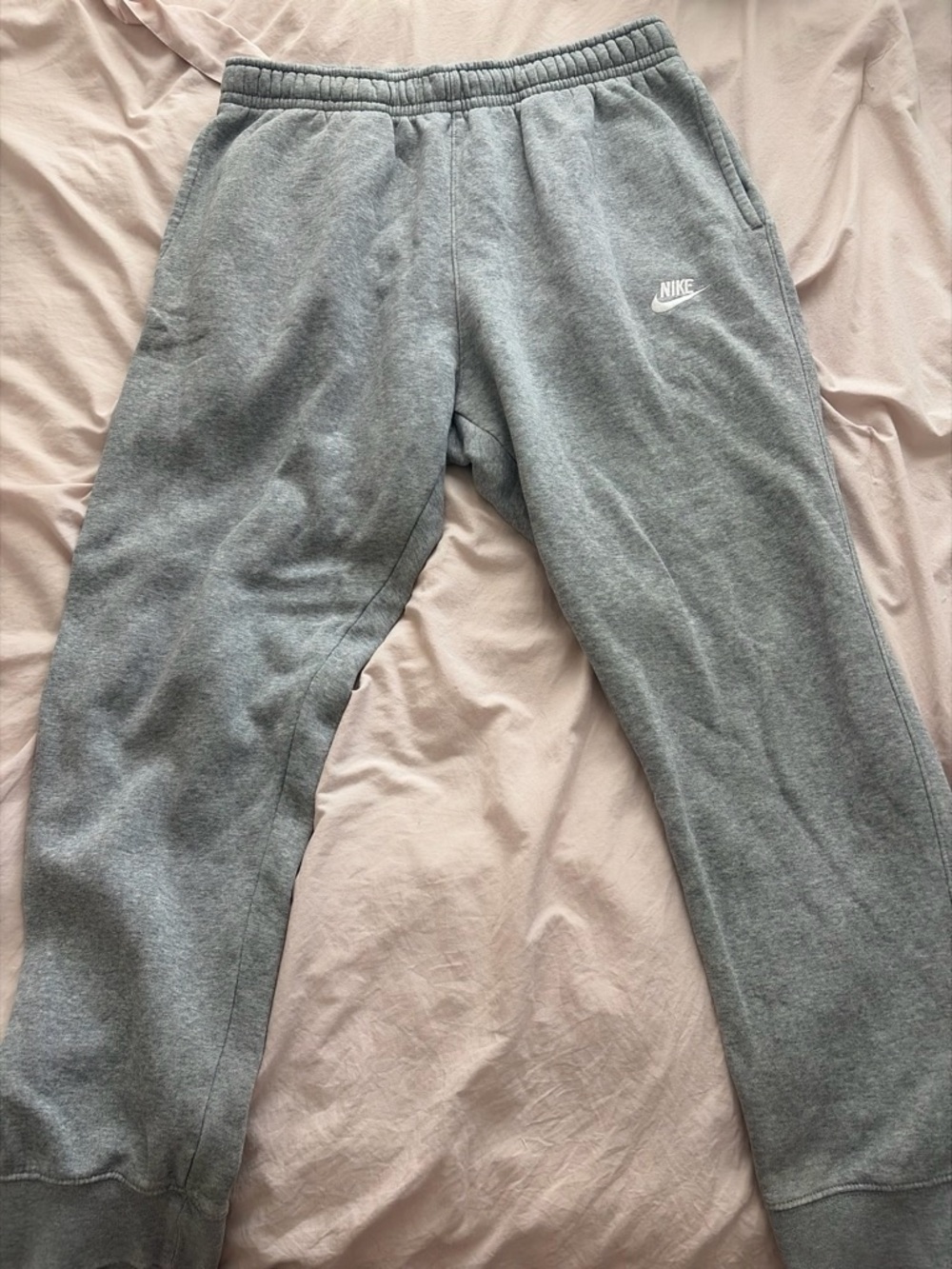 Nike Gray Sweatpants Joggers with White Swoosh